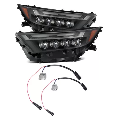 Toyota RAV4 - 2022 to 2025 - SUV [All] (Black) (Sequential Turn Signal) (For Factory LED Projector Headlights With Decorative Trim and Halogen Turn Signals) (With LED Converter Harness)