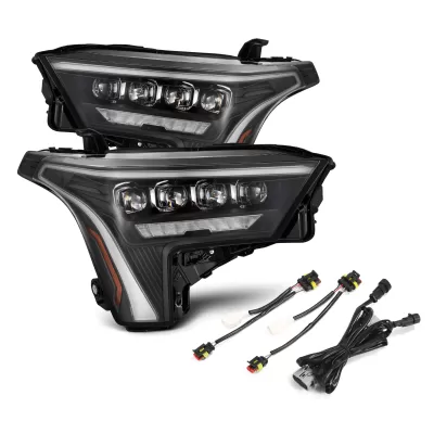 Toyota Sequoia - 2023 to 2025 - SUV [All] (Black) (Amber Sequential Turn Signal, and White DRL) (For Factory Reflector Headlights)