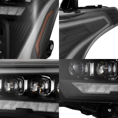 Toyota Sequoia - 2023 to 2025 - SUV [All] (Black) (Amber Sequential Turn Signal, and White DRL) (For Factory Reflector Headlights)