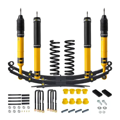 Toyota Tacoma - 2005 to 2015 - All [Base 2.7L 4WD, Base 4.0L 4WD, TRD PRO] (Front Medium Load / Rear Heavy Load) (Rear High Lift) (Complete Front and Rear Nitro Plus Kit) (Includes Front Adjustable Spring Perches) (Includes Front Springs) (Includes Rear Leaf Springs)