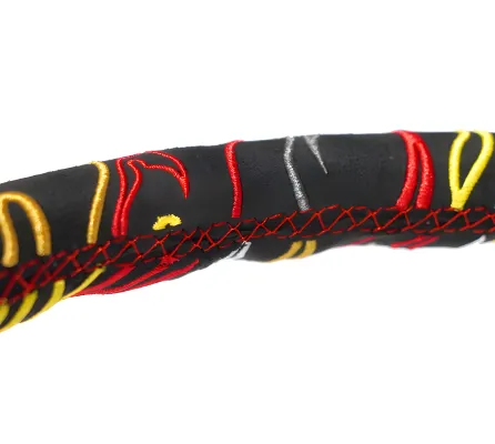 Universal (Ryan Litteral Edition) (Black Suede Rim With Chrome Slotted Spokes) (Custom Embroidered With Red Stitching) (350mm Diameter) (3