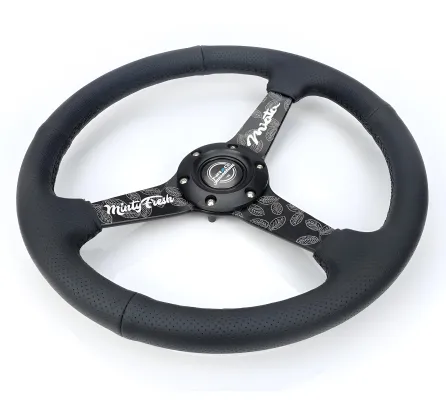 Universal (Minty Fresh Edition) (Perforated Leather Rim With Black Anodized Spokes) (Custom Printed Spokes) (350mm Diameter) (1.5