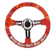 Universal (Ryan Litteral Edition) (Red Suede Rim With Chrome Slotted Spokes) (Custom Embroidered With Black Stitching) (350mm Diameter) (3