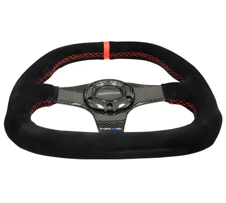 Universal (Flat Bottom) (Suede Rim, Carbon Fiber Spokes) (Red Center Mark) (320mm Diameter)
