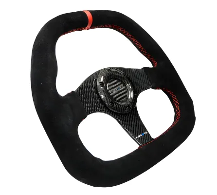 Universal (Flat Bottom) (Suede Rim, Carbon Fiber Spokes) (Red Center Mark) (320mm Diameter)