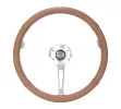 Universal (Rigid) (Circuit Spec) (Perforated Brown Leather Rim, Brushed Aluminum Slotted Spokes) (380mm Diameter) (1