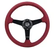 Universal (Rigid) (Burgundy Micro Suede Rim, Matte Black Spokes) (Black Stitching) (350mm Diameter) (1.5