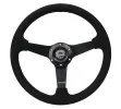 Universal (Rigid) (Black Alcantara Rim, Matte Black Spokes) (Black Stitching) (350mm Diameter) (1.5