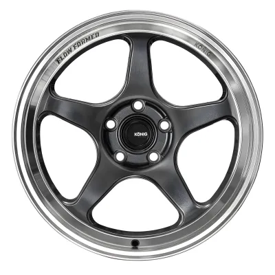 Universal (18x8.5, 5x112, 42mm) (Anthracite With Machined Lip)