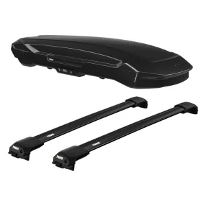 2016 Toyota Sequoia Thule Motion 3 XL Low Cargo Box With Roof Rack Full Kit