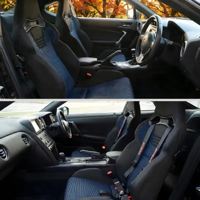 Universal (Black Suede Body) (Blue Cloth Inserts) (Black Stitching)