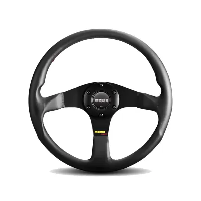 Universal (Tuner) (Black Center, Black Leather With Red Inner Stitching) (350mm Diameter) (1.4