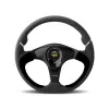 Universal (Nero) (Brushed Black Center, Black Leather With Black Inner Suede Grip) (350mm Diameter) (1.5